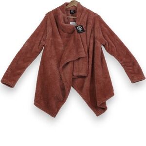 Bobeau Womens Cardigan Sweater Size S Pink Cozycore‎ Weekend Snap Waterfall FLAW